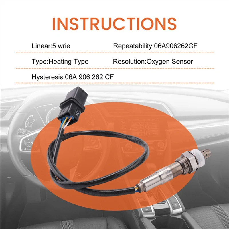 5 Wires Oxygen Sensor Wideband Lambda 06A906262CR 06A906262BR For VW Golf Plus Touran  A3 2003-2011 1.6 06A906262CF