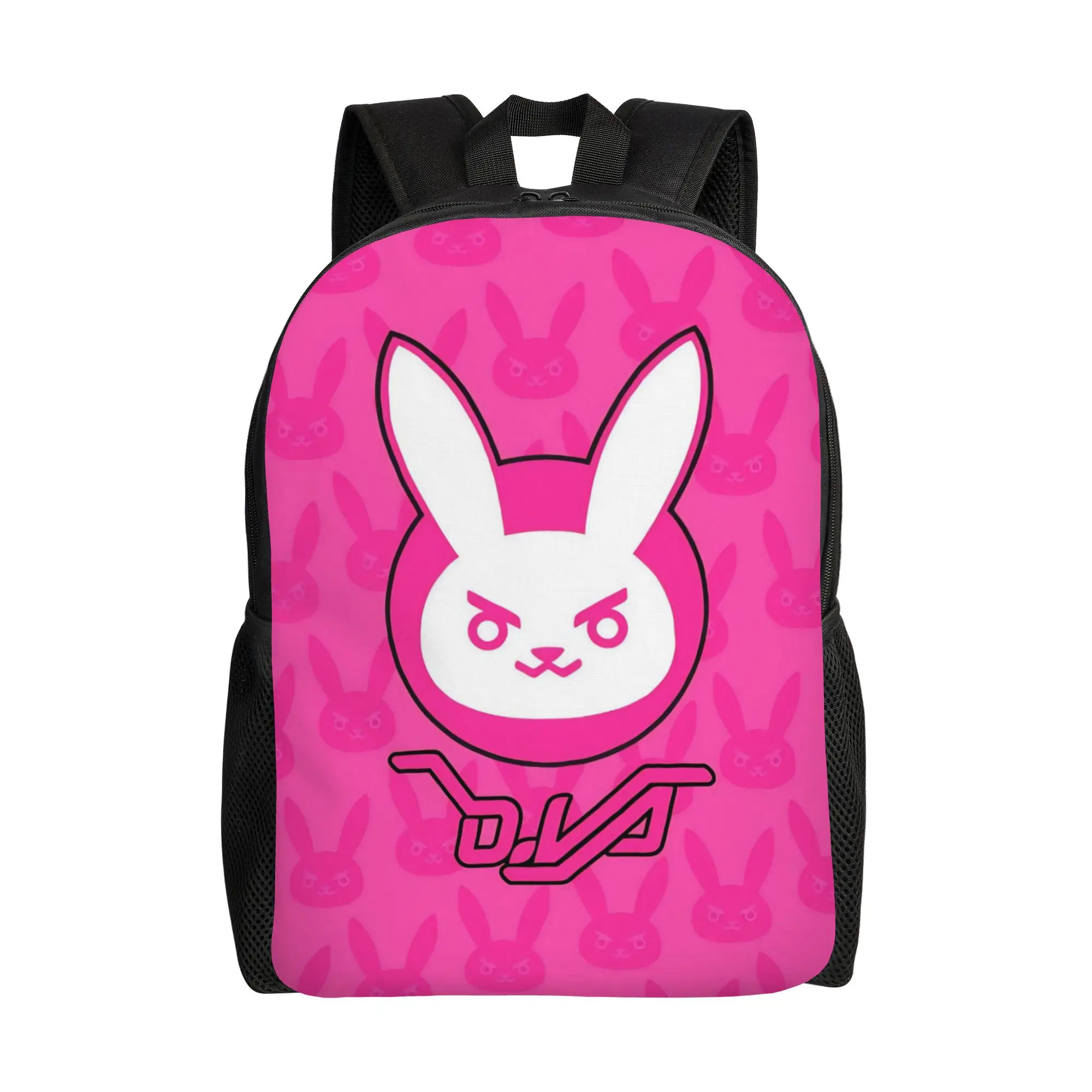 

Cute DVa Bunny Backpack for Men Women Cool High School Hiking Travel Daypack Overwatches Game Laptop Shoulder Bag Gift