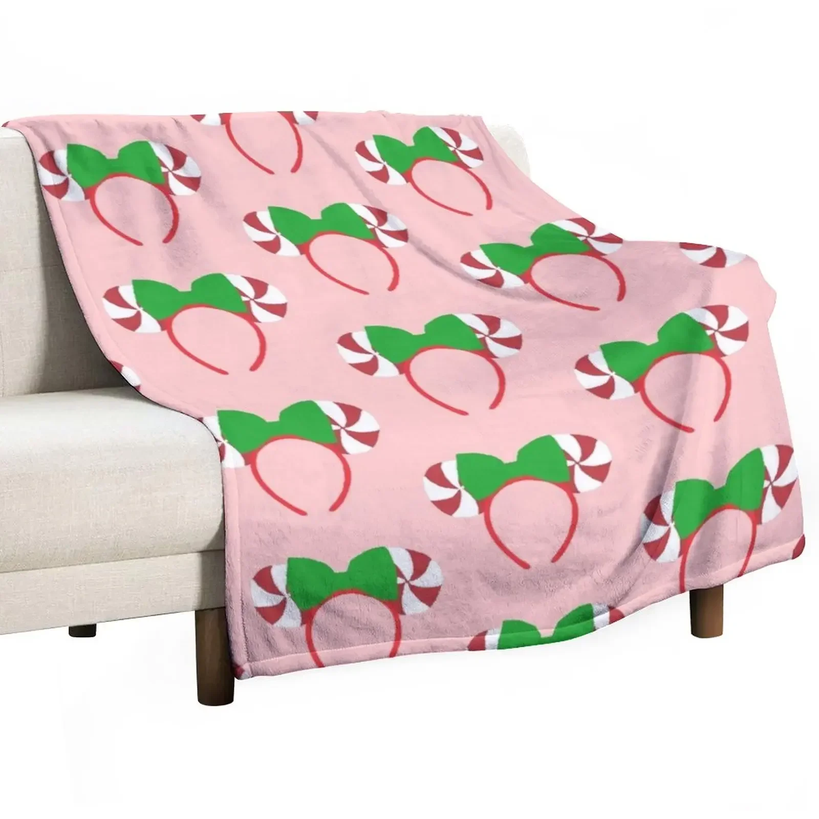 christmas peppermint ears Throw Blanket Polar Blankets For Bed Thermal For Sofa Thin Blankets