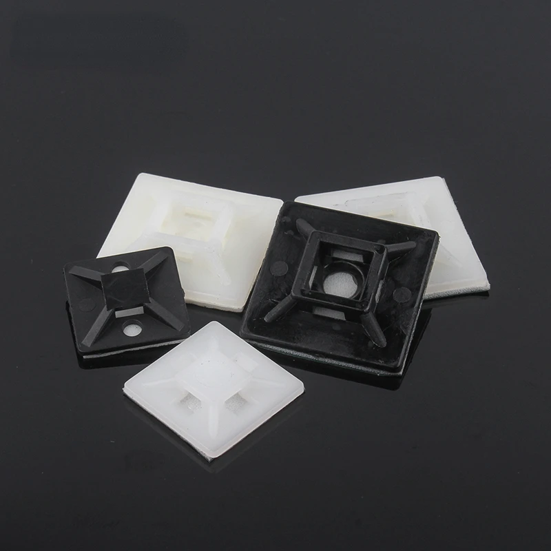 

50PCS Self-Adhesive Cable Base Wire Tie Mounting Base Wall Bracket Wiring Accessories Punch-Free plastic Nylon Cable Tie Holder