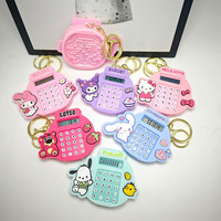 Hello Kitty Electronic Calculator Keychain Sanrio Figure Melody Cinnamoroll Kuromi Kawaii Gifts School Financial Accounting Toy