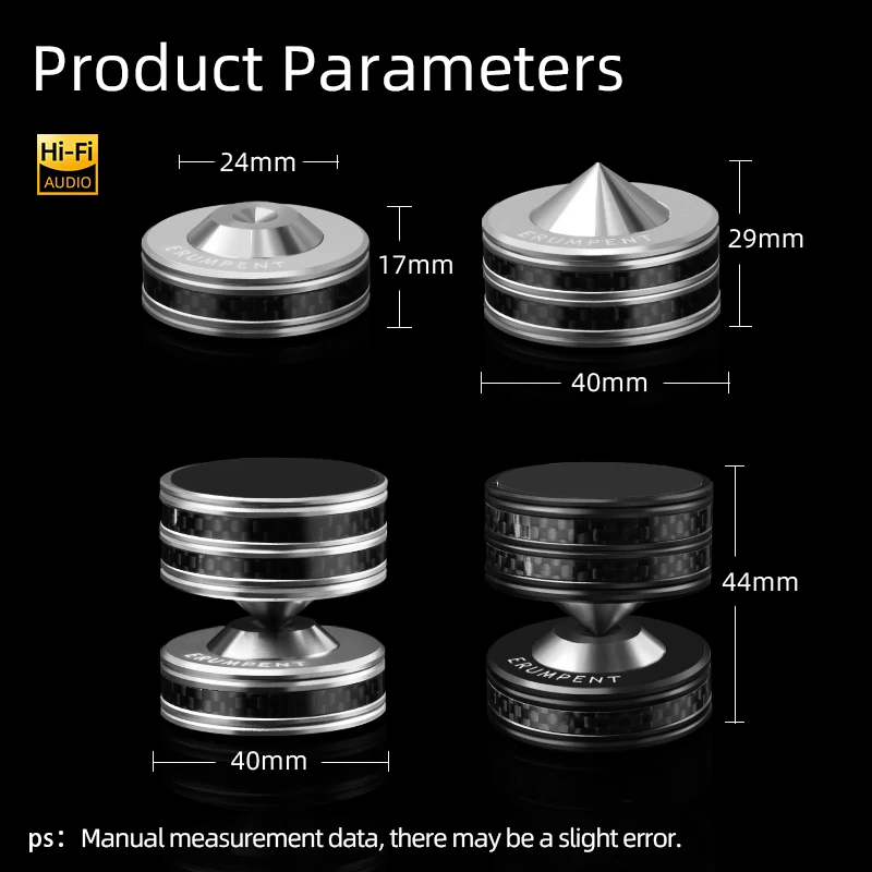 Imagem -05 - Hifi Audio Speaker Stand Hifi Audio Speaker Isolamento Amp Spike Hi-end Carbon Fiber Sounds cd Mat Floor Base para Preamp Dac lp Audio Cones Pcs