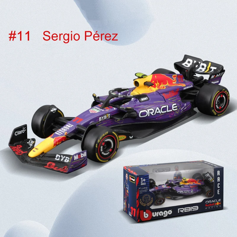 In Stock New 2024 Bburago F1 1:43 Red Bull Racing Rb19 Las Vegas Version Alloy Miniature Diecast Model #1 Max Verstappen Toy Car