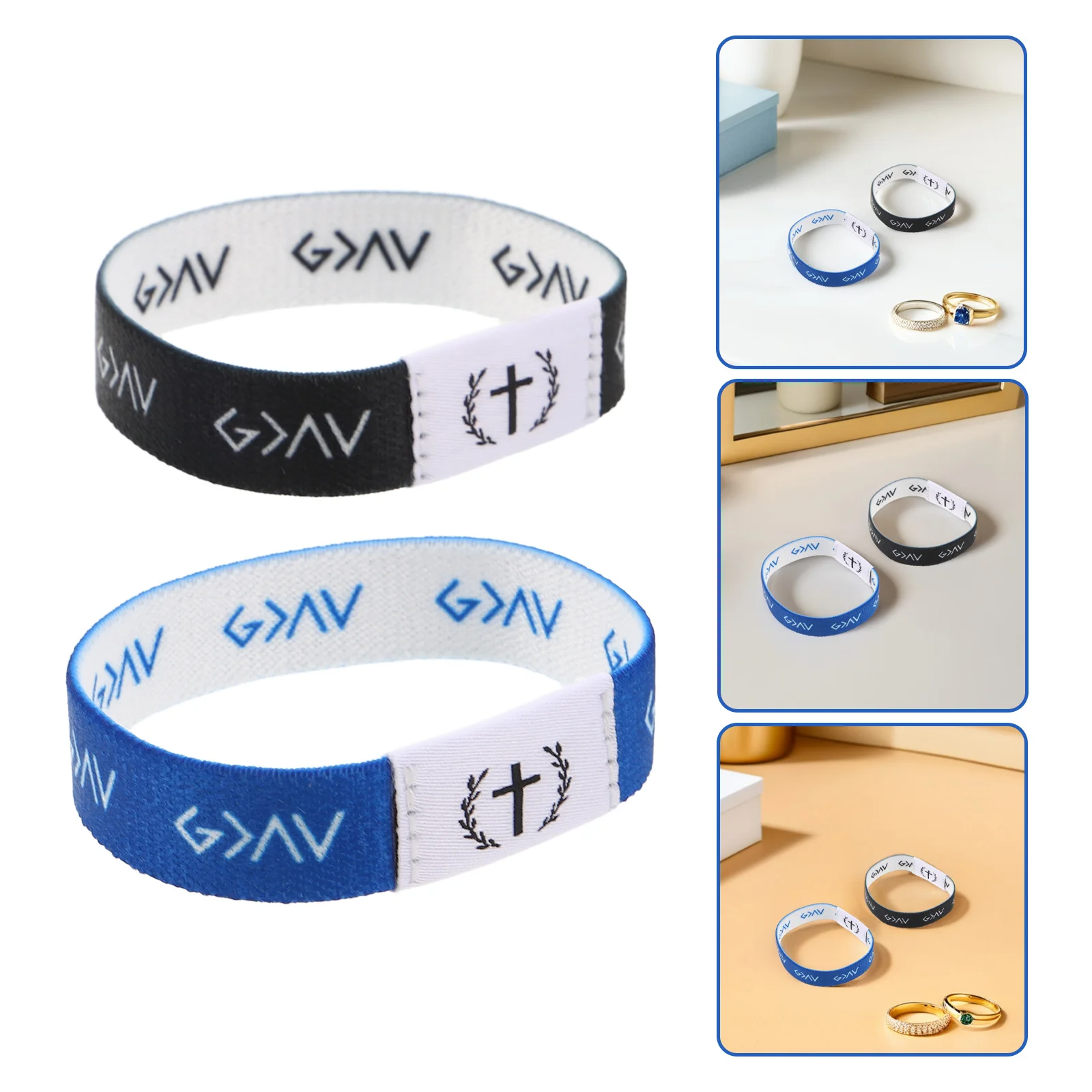 

2Pcs Bible Wristbands Men Women Motivational Scripture Bracelets Elastic Bands Versatile Decorative Party Favors