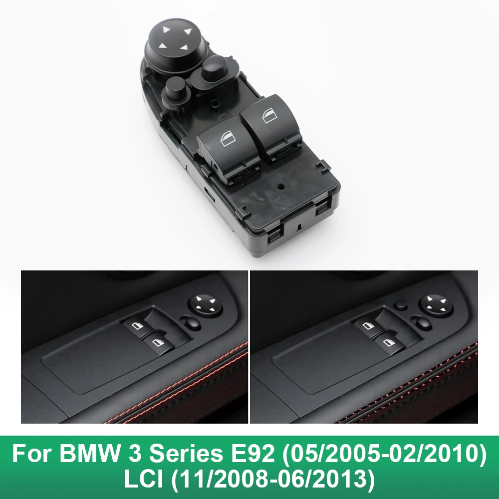 Car Accessories Window Lifter Control Switch Left Driver Side For BMW 3 Series E92 (05/2005-02/2010) LCI (11/2008-06/2013)