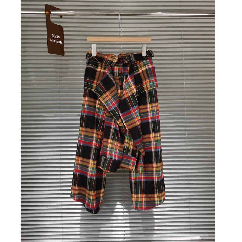 

Niche fashion 24 summer new high-waisted slimming Spice Girl casual dress plaid irregular skirt