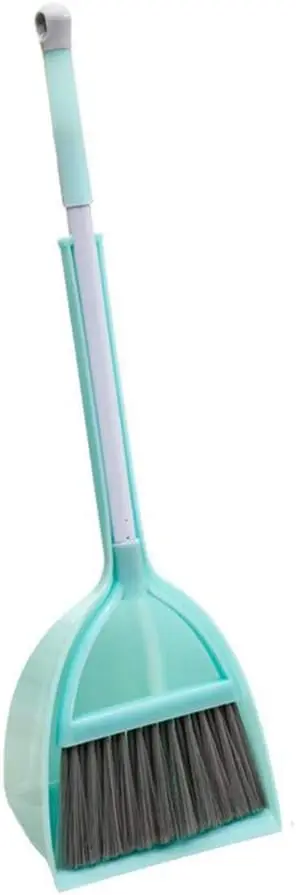 

Kids Mini Broom and Dustpan Set, Light Blue Housekeeping Helper for Pretend Play Ages 3+