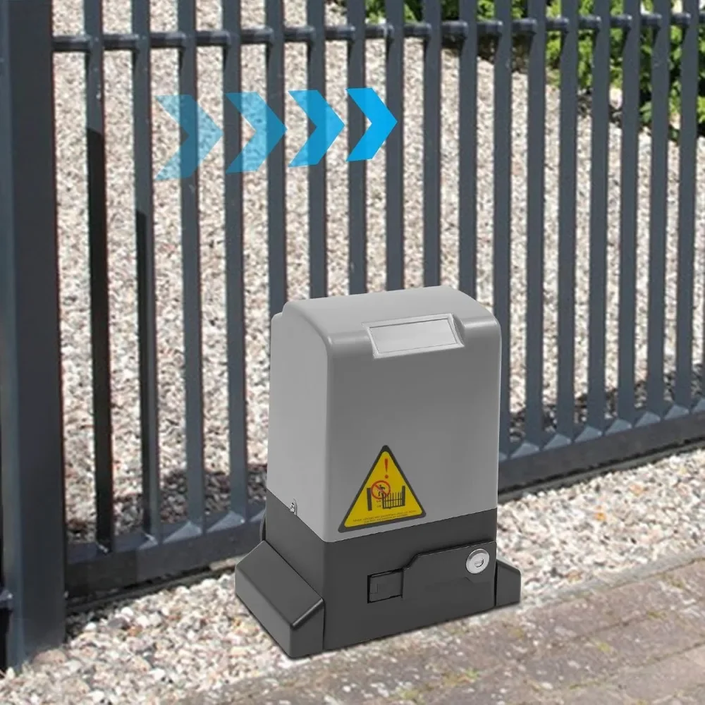 Automatic Sliding Gate Opener with 2 Remote Controls 370W Electric Gate Opener AC Motor Kit Driveway Slide Gate Opener Hardware