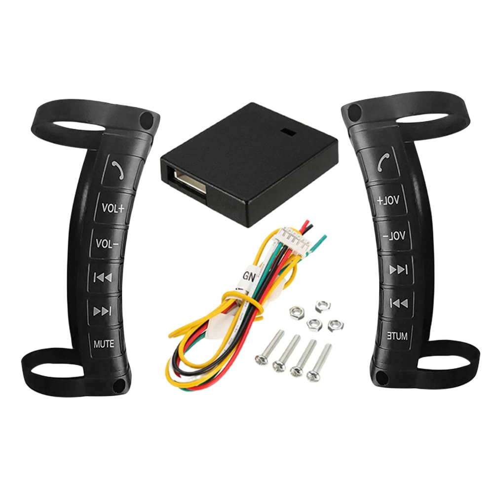

Remote Control Steering Wheel Switch 12V Car Navigation DVD Control Button Wireless Battery Operated 6 Buttons for Car Vehicle
