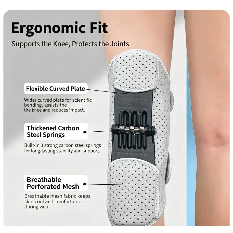 Elderly Knee Exoskeleton Joint Power Assist Booster Leg Support Pain Relief Hiking Walking Rehabilitation Mobility Device