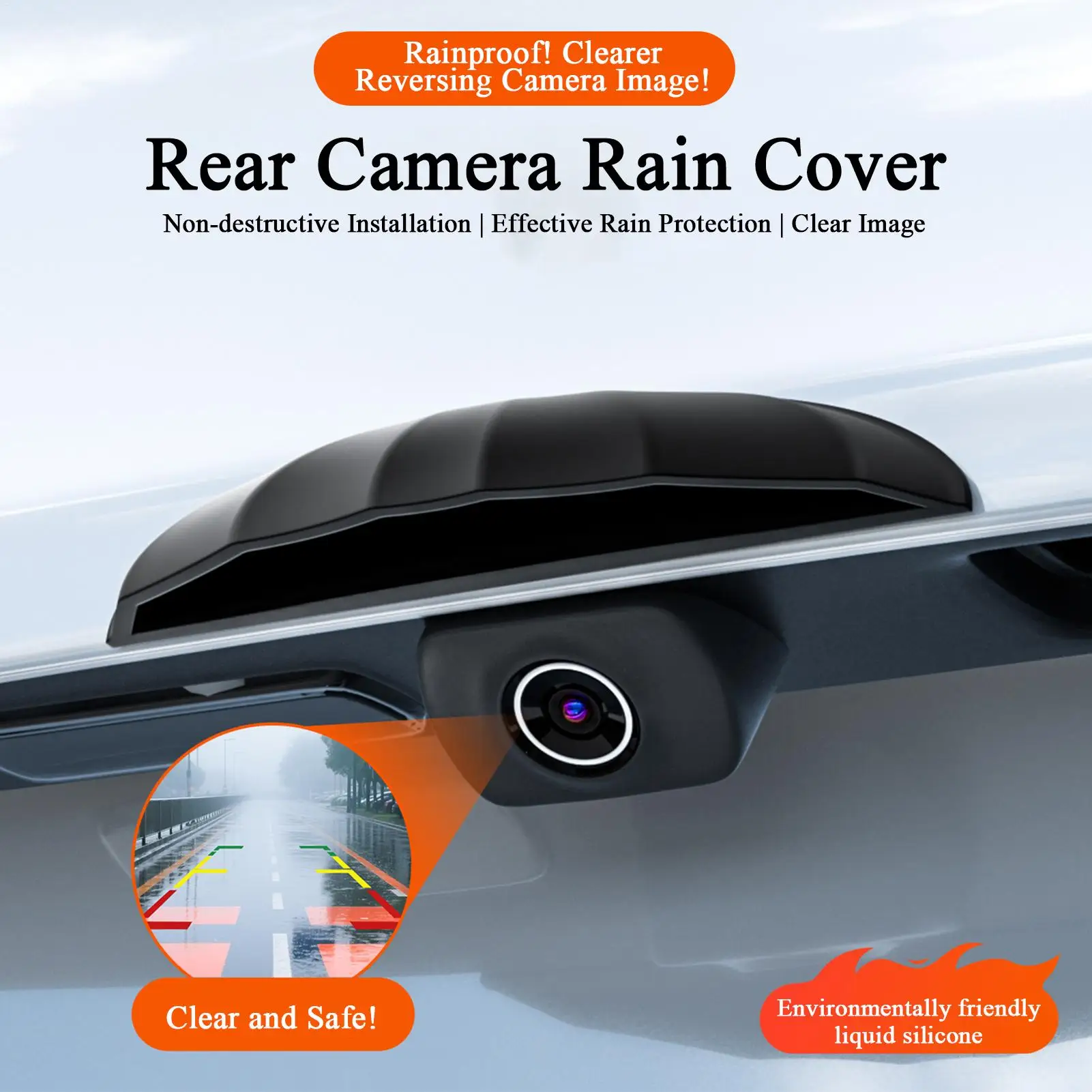 Rearview Camera Range Cover Reversing Mirror Shield Waterproof Silicone Car Reversing Camera Anti-Rain Cover for Tractor Trailer