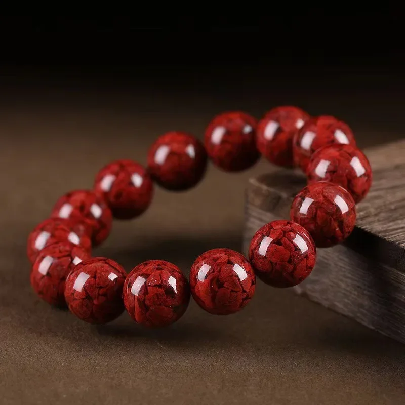 Raw ore crystal sand bracelet cinnabar high content