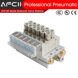 SY5120 Multi-way Combination Manifold SMC type Pneumatic Solenoid Valve Control SY5120-5LZD-01 SY5120-6LZD-01 Manifold