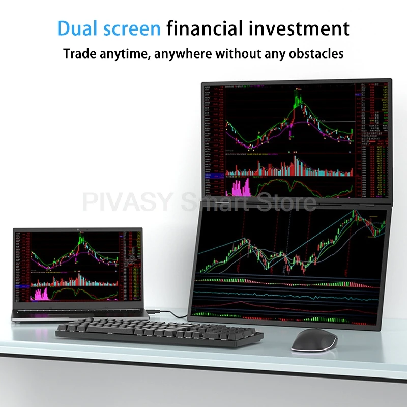 Monitor portátil de doble pantalla de 21,5 pulgadas para comercio en existencias, PC para juegos de oficina, expansión de pantalla secundaria, 120Hz, 100% panel IPS RGB - Image 3