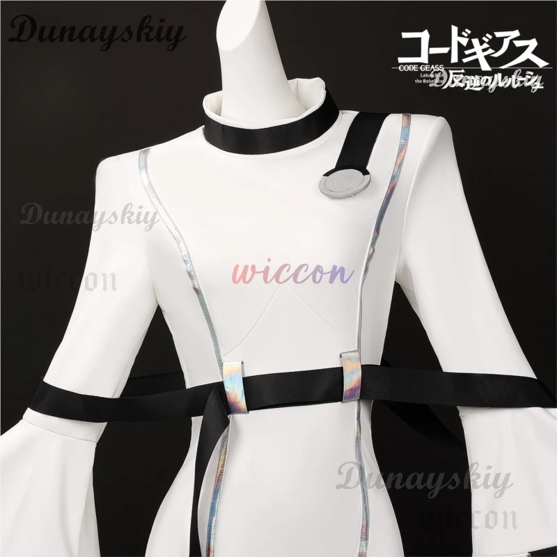 Anime Code Geass Lelouch Of The Rebellion C.C. Cosplay Costume Sexy White Tight Leather Jumpsuit Uniform Wig Woman Party Suit