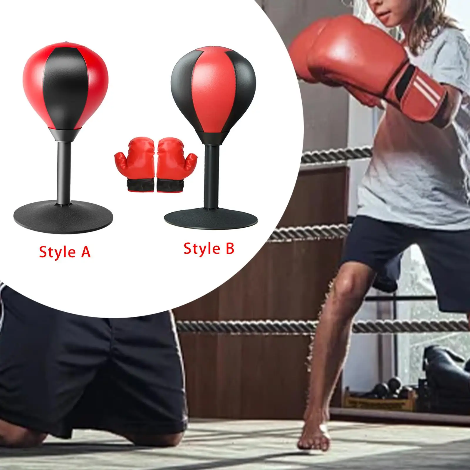 Desktop Punching Bag Ball Stress Relief Venting Toy Home Exercise Toy Speed Punching Bag with Stand for Kids Teens Girls Boys