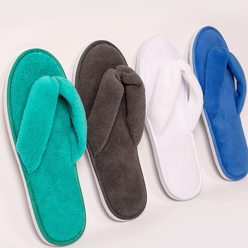 

Disposable Slippers Hotel Travel Slipper Sanitary Party Home Guest Slippers Women Solid Soft Hospitality Slippers Flip-flops