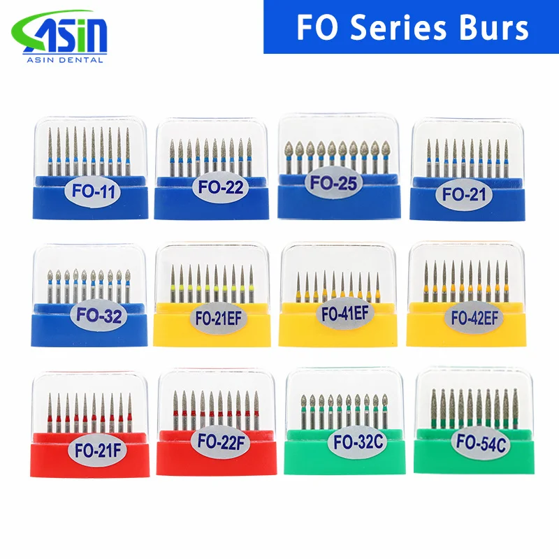 10pcs/Box Dental Diamond Bur FO-32 Two Layer diamond for High Speed Handpiece Dentist Super Coarse Diamond Drills