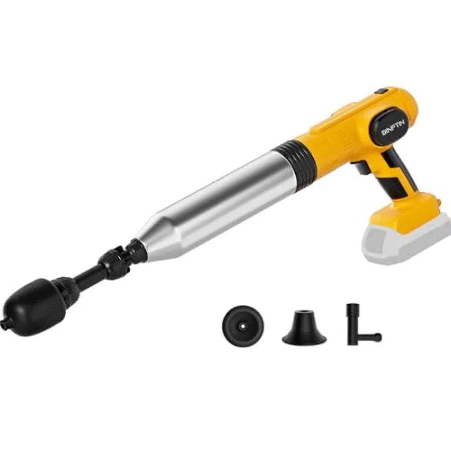 

Electric Toilet Plunger Pro Compatible for Dewalt 20V Battery Not Included - Cordless Powerful High Pressure Unclogger Drain Au