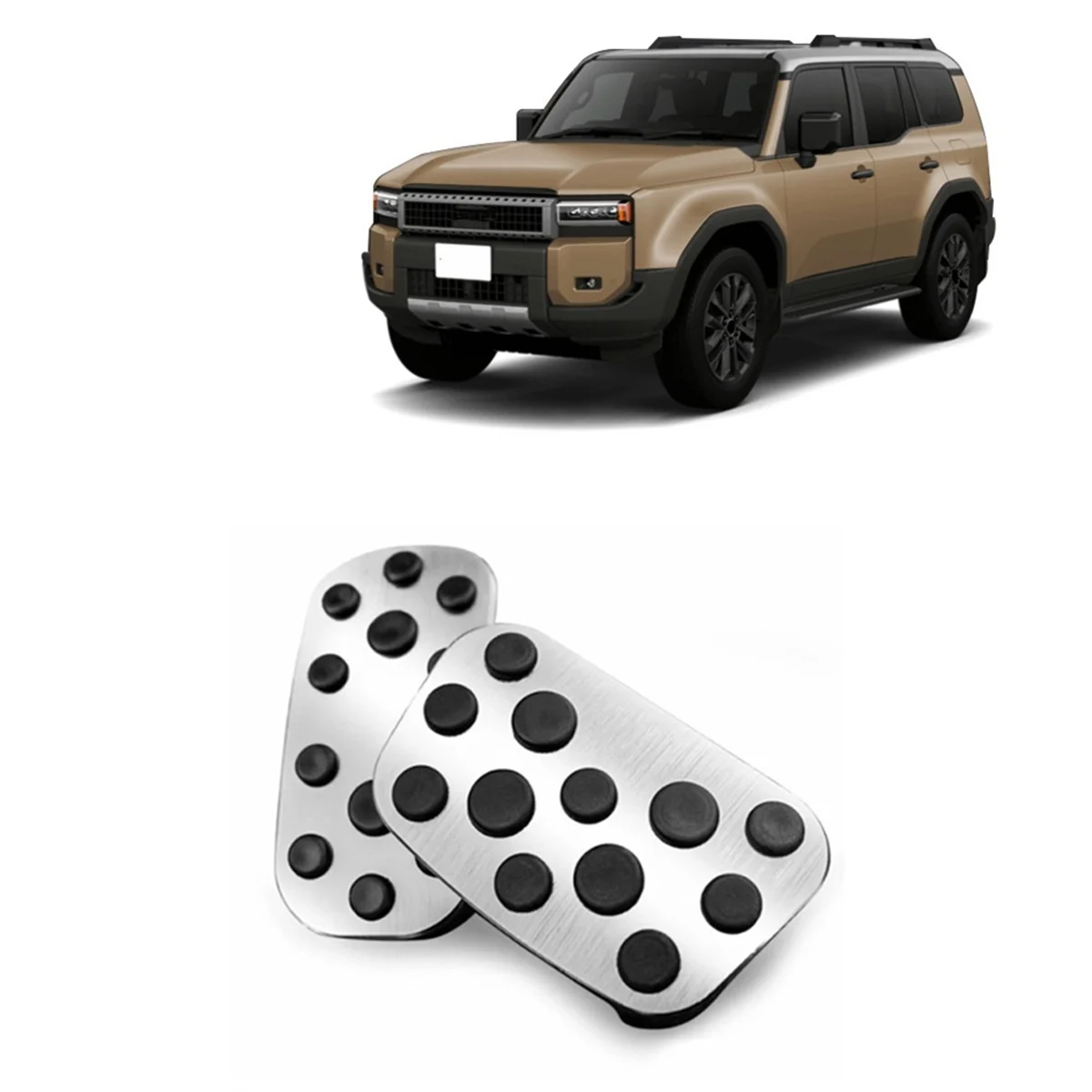 Aluminum Alloy Car Foot Pedal Pads Accelerator Gas Brake Pedal Cover for Toyota Land Cruiser 250 Prado LC250 2024