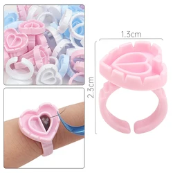 100pcs Disposable Eyelash Glue Fan Cup Rings Holder Container Tattoo Pigment Eyelash Extension Tools Lash Supplies