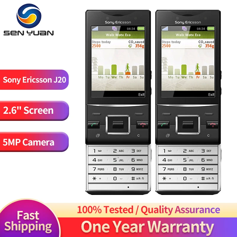 Original Sony Ericsson Hazel J20 J20i Mobile Phone 2.6'' WIFI 5MP 480p@30fps Video FM Radio Bluetooth GPS j20 j20i CellPhone