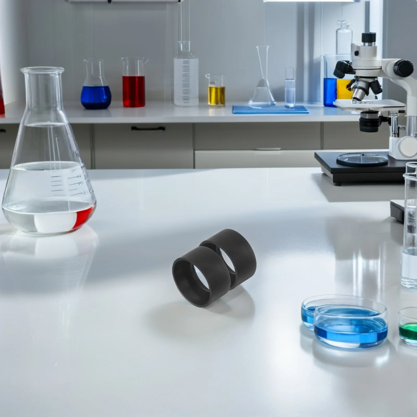 

4pcs Microscope Eyepiece Cups Replacement Black Eye Shields For Scientific Equipment Reduces Light Interference Compatible With