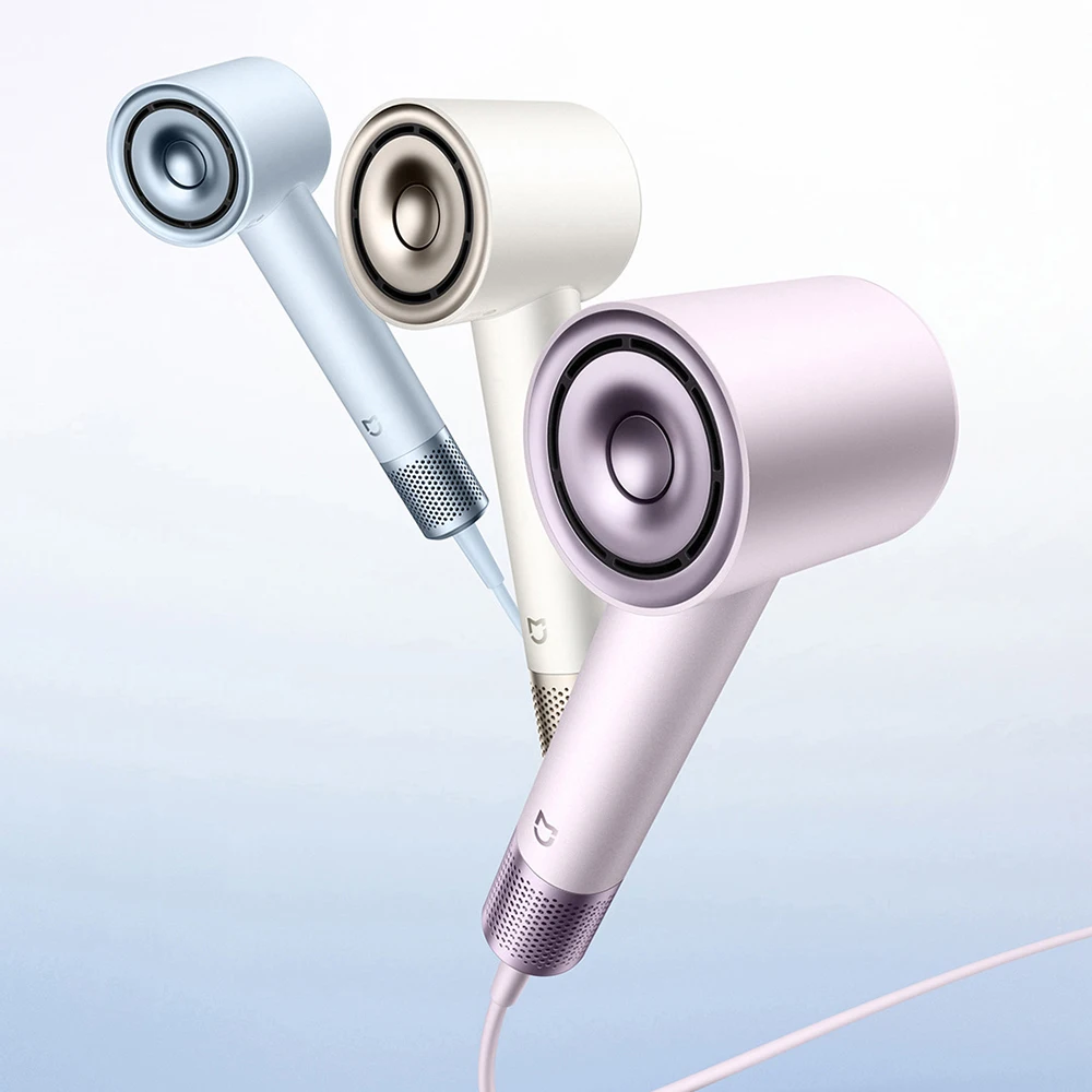 XIAOMI MIJIA مجففات الشعر الأيونية المائية عالية السرعة سرعة الرياح 65 م/ثانية 1600 وات 110000   دورة في الدقيقة للعناية بالشعر الاحترافية سريعة الجفاف بالأيونات السالبة