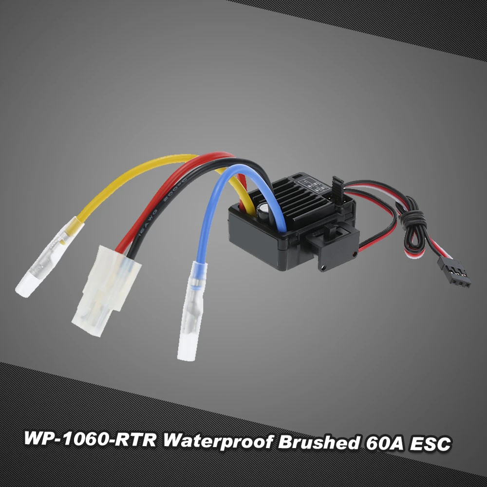 

1/10 ESC RC car Brushed ESC WP-1060-RTR Waterproof Brushed 2S-3S 60A ESC for 1/10 HPI RC Car Waterproof ESC