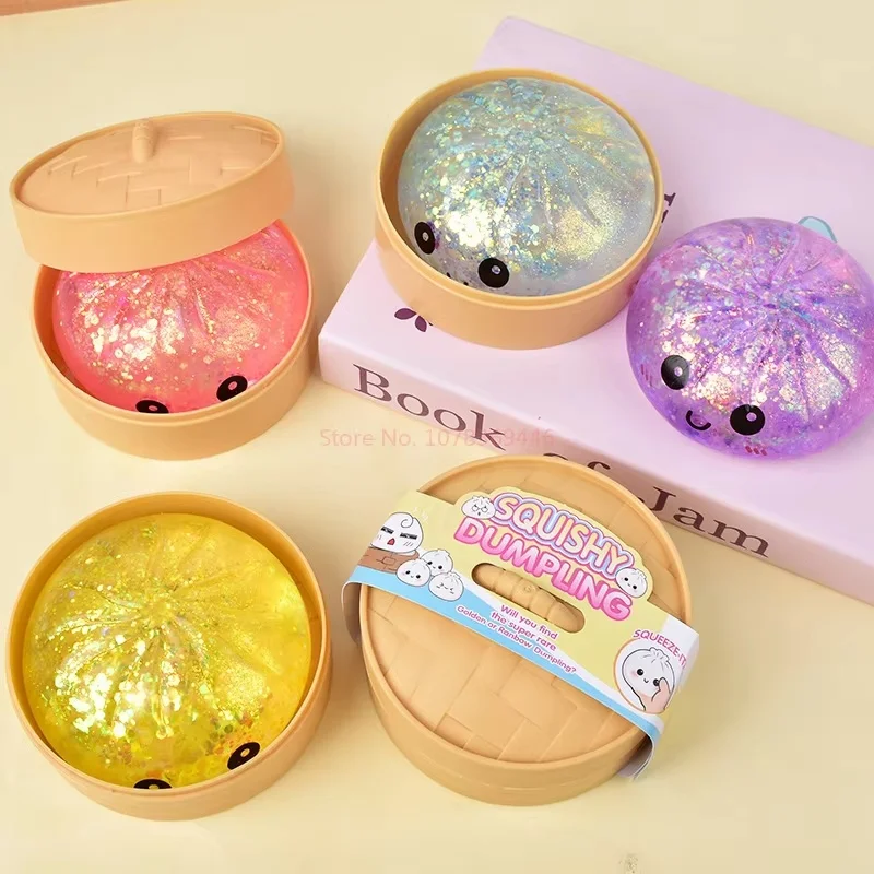 Simulation Flash Dumpling Pressure Ball Slow Rebound Soft Pinch Decompression Office Colorful Squishy Stress Ball Anxiety Relief
