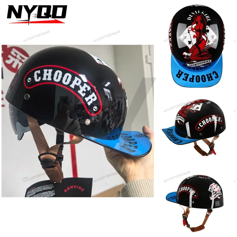 

Retro Motorcycle Helmet Unisex Small Size Half Face MTB Bike Safety Gear Vintage Style