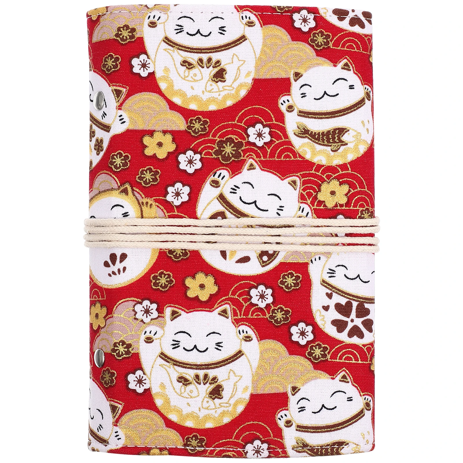 

Lucky Cat Diary Notebook Planner Students Schedule Notepad Fabric Metal Paper Strap Design Daily Work School Office Supplies