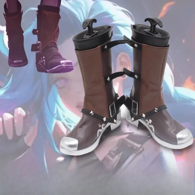 

New LOL Arcane 2 Jinx Cosplay Shoes Boots Halloween Accessorie Customized