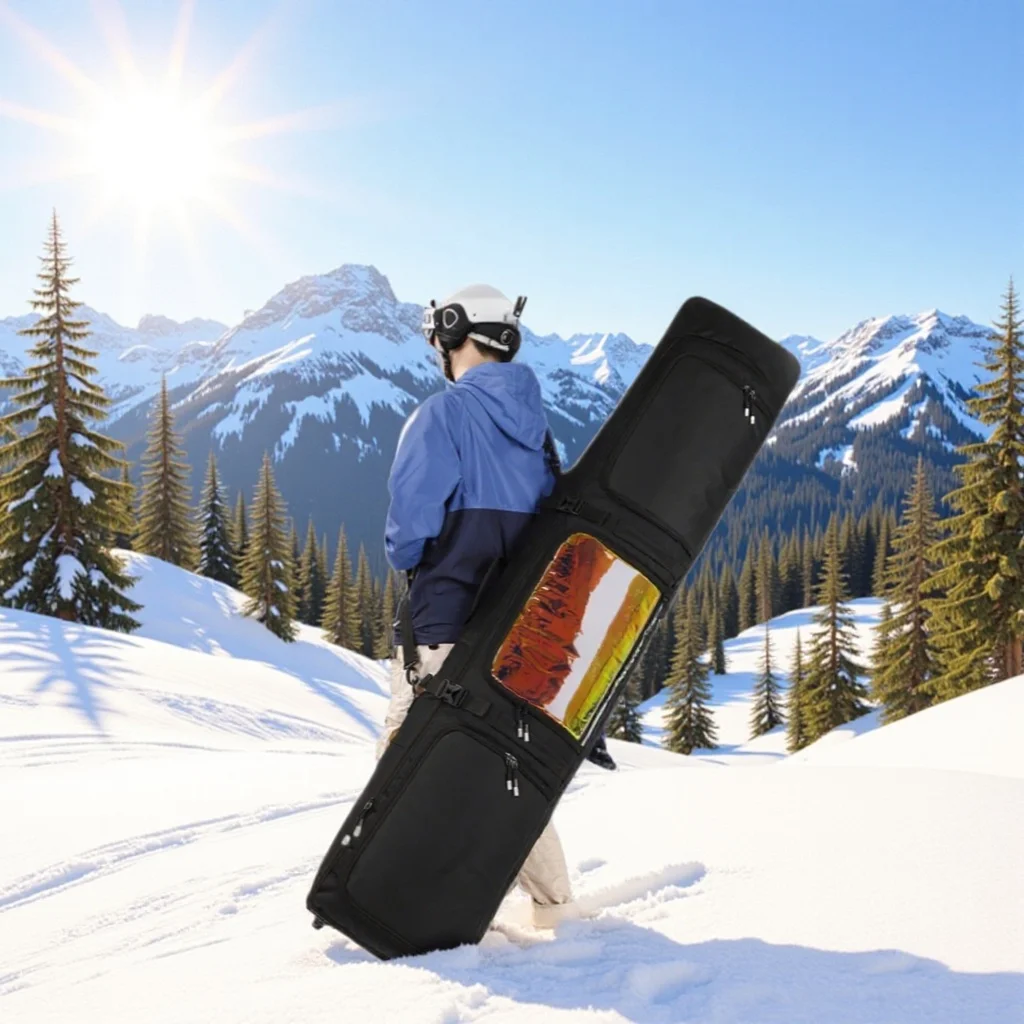 New Wheeled Expandable Ski Snowboard Bag Waterproof Large Capacity with Dry Wet Separation Snowboard Bag with Wheels Porter Bag