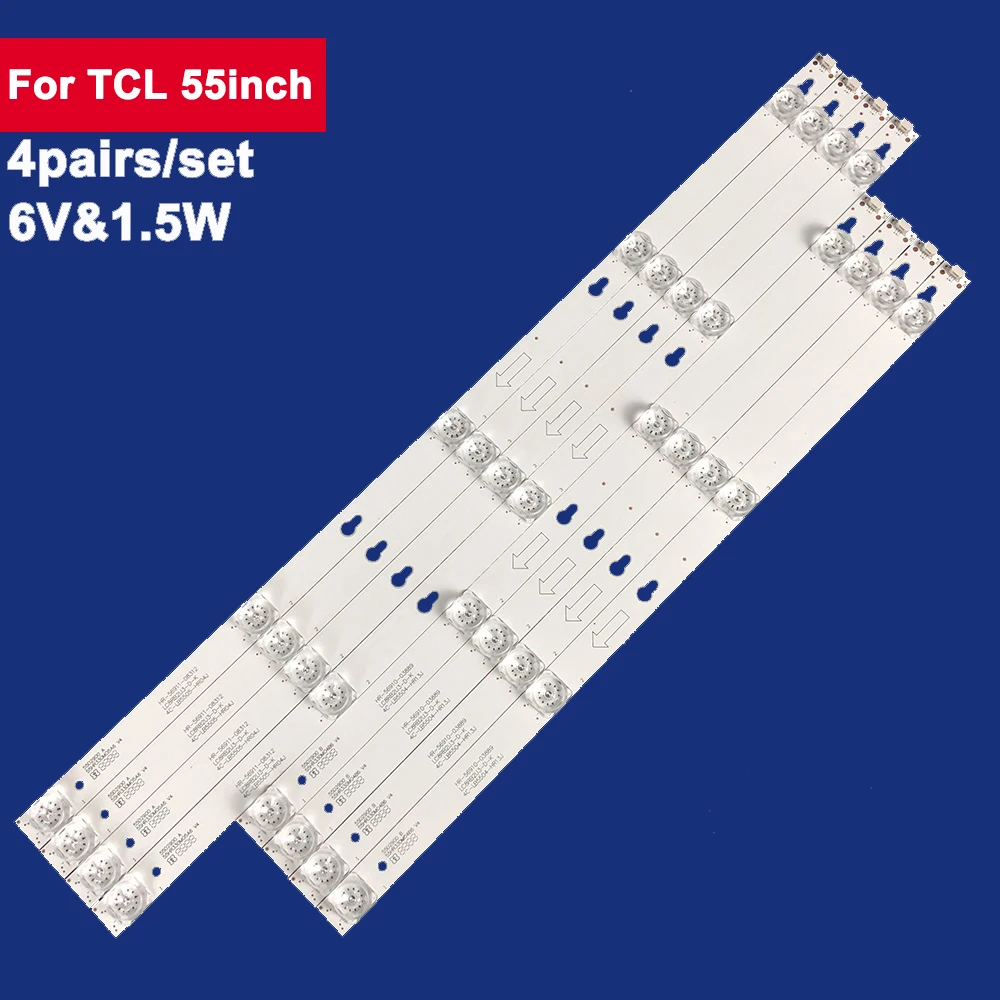 

5Sets 40Pcs LED Backlight Strips For TCL 55HR 4C-LB5504-PF02J 4C-LB5505-HR06/14J B55A558U B55A658U B55A858U 55AS5500 TCLL55F38