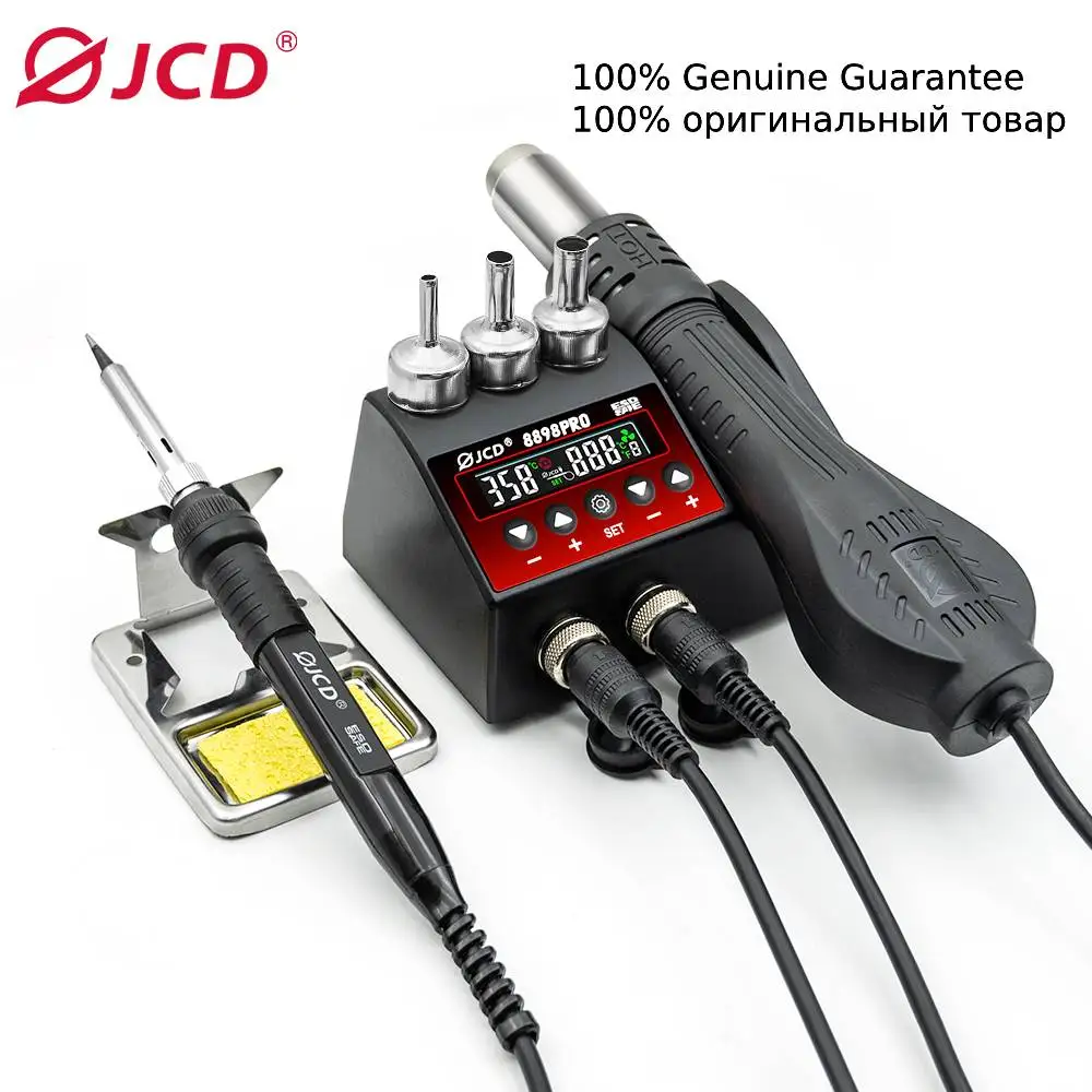 JCD 8898Pro 2 in 1 Soldering Station LCD Digital Display Welding Rework Station Wall-mounted Phone BGA SMD PCB IC Repair Tools