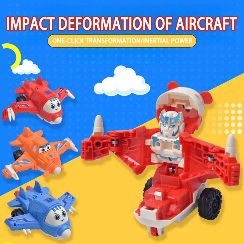 Children's collision inertia rotating deformation car, durable sliding racing car, cartoon toy robot sports car model, mecha