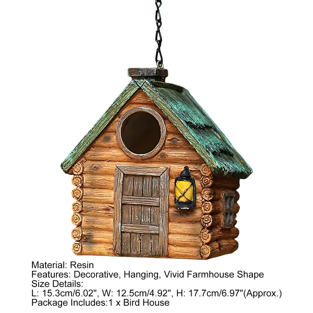 Bird House Pastoral Style Resin Crafts Big Entrance Great Detail Heat Retention Garden Decoration Large Space Windproof Winter H