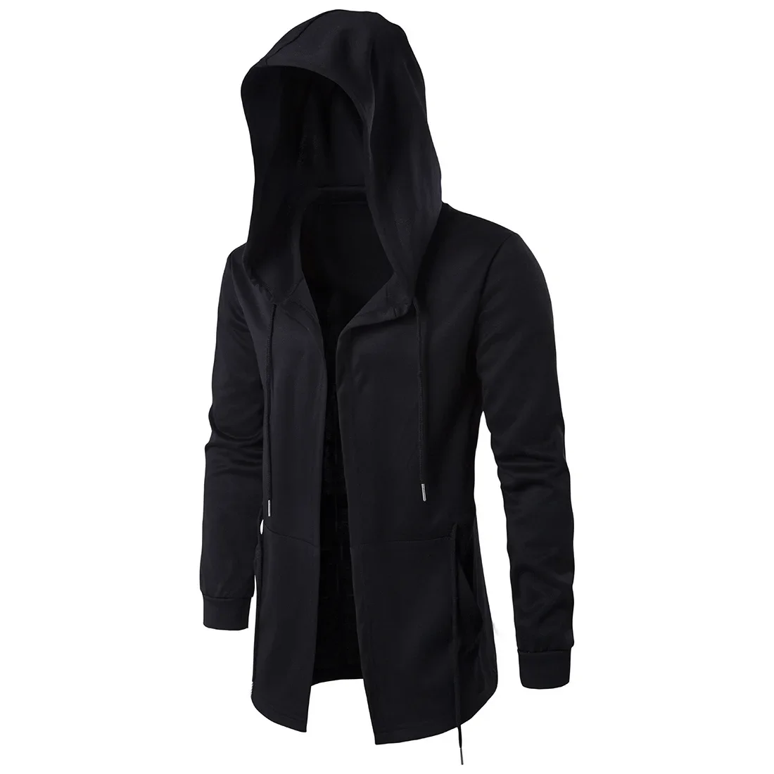New Men's Trench Coats Fashion Mid-length Cardigan Hooded Jackets High Street Loose Shawl Cloak Coats Cosplay Costumes Male