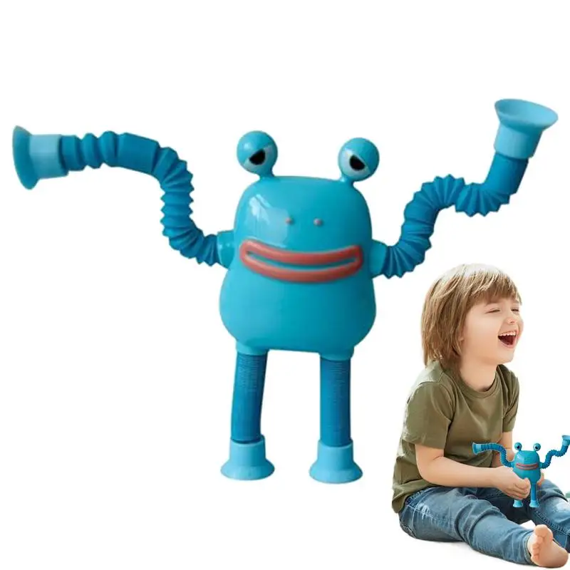 Cute Frog Pop Toys Children Animal Sensory Tubes Games Stress Relief Squeeze Playing Plastic Tube Decompressiones Gifts