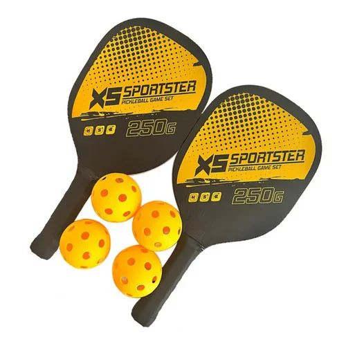 Imagen 1 del producto Juego de paleta de Pickleball con 2 raquetas, 4 bolas, juego de raqueta de paleta de Pickleball de madera con bola al aire libre para combinación deportiva