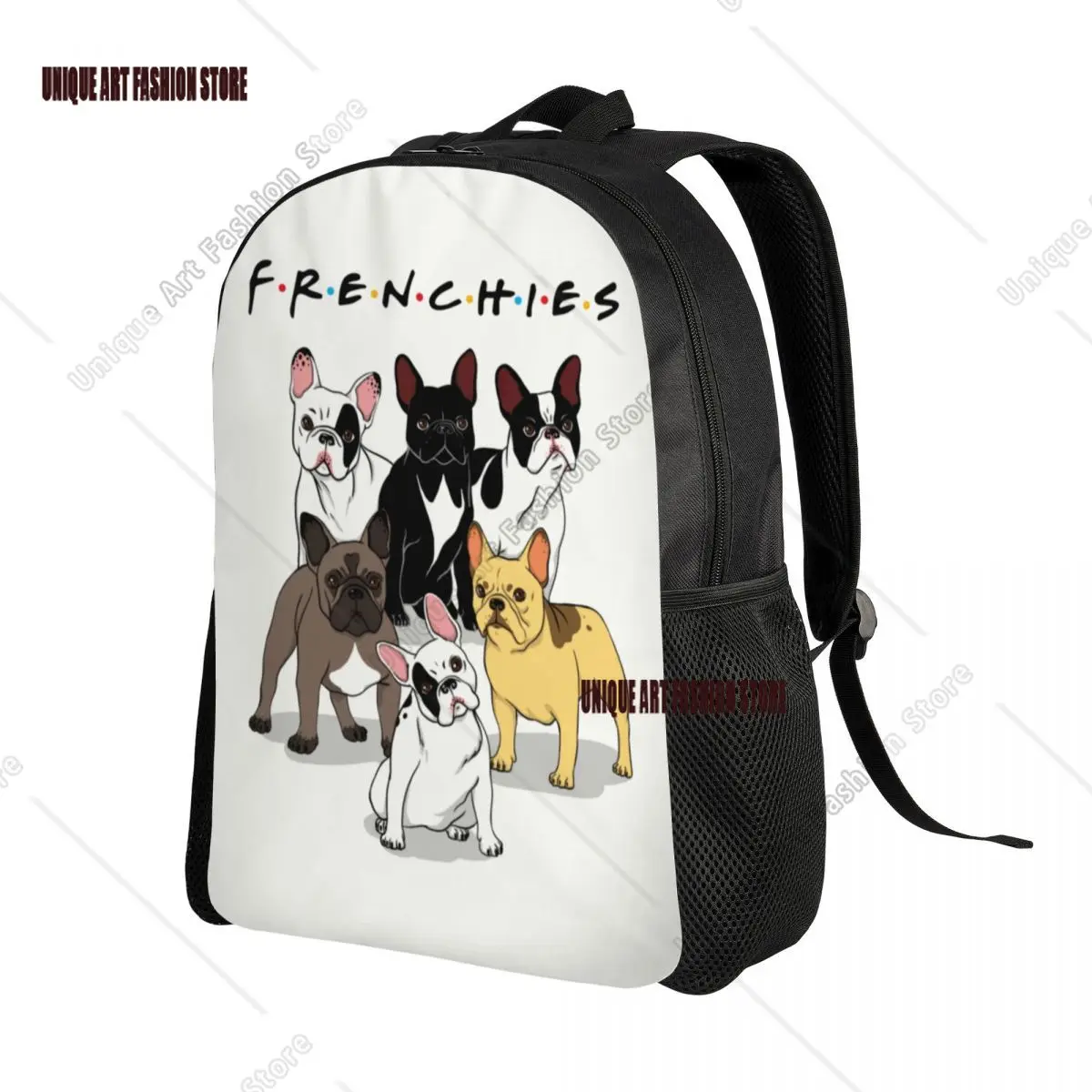 Zaino personalizzato Bulldog francese Uomo Donna Bookbag di base per borse per cani da compagnia per animali Frenchie della scuola universitaria