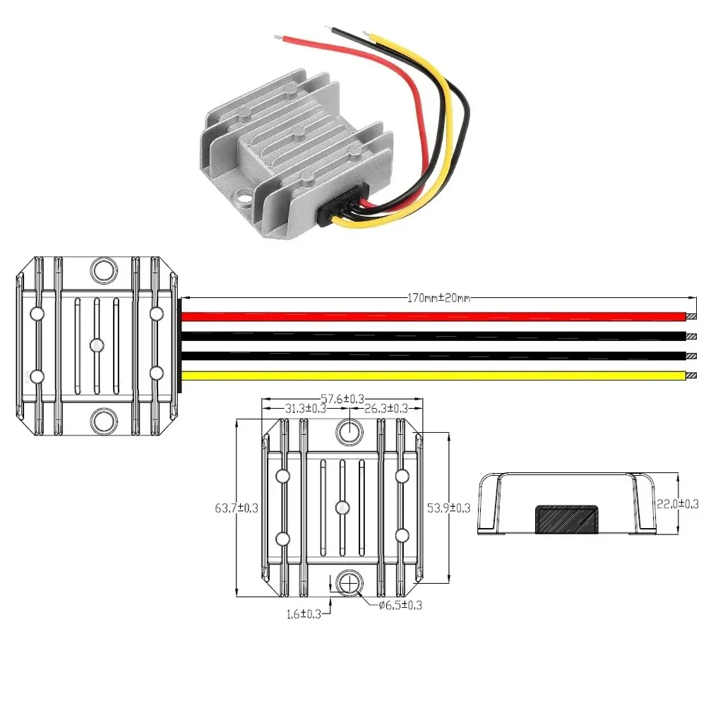 DC 12V Step Up to 48V 1A-15A DC Voltage Converter Regulator Reducer for Light Power Supply Transformer Volt CE Waterproof Module 6