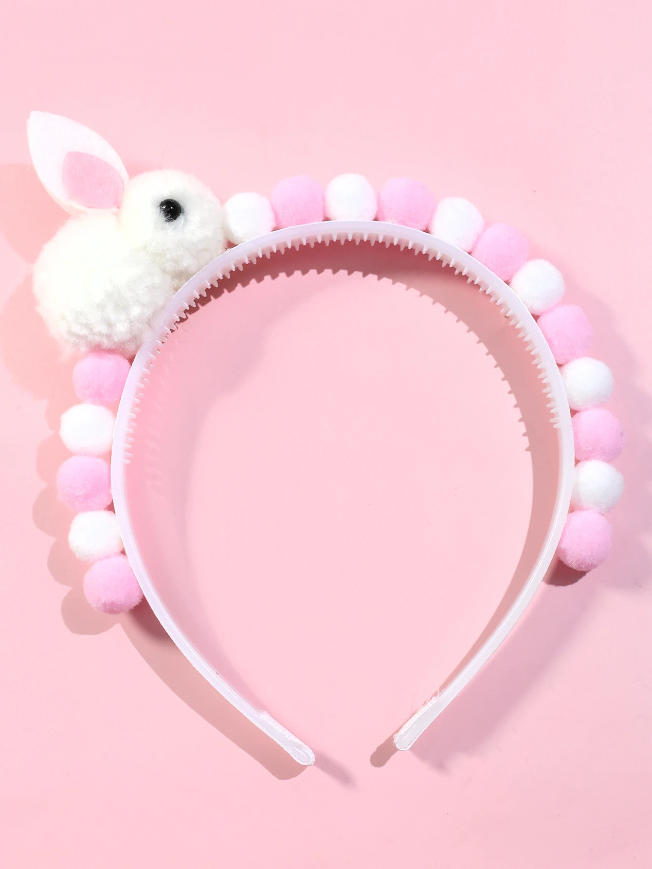 1pc Girls\' Bunny Ear Fur Ball Headband Lovely Hair Accessory for Children Hair Bands for Girls Kids Headwear Headband