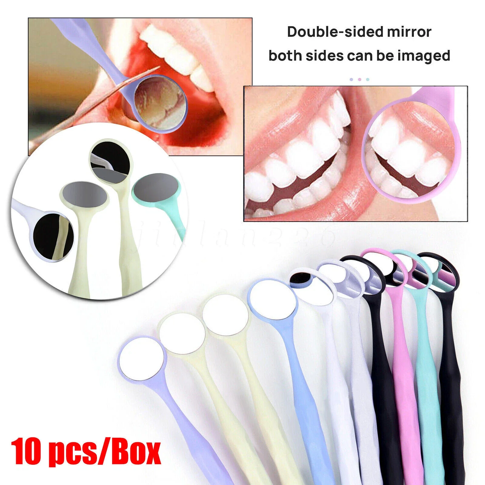 DENTAL Rhodium Mouth Mirrors 10 ASSORTMENT Odontoscope Front Surface Anti-fog