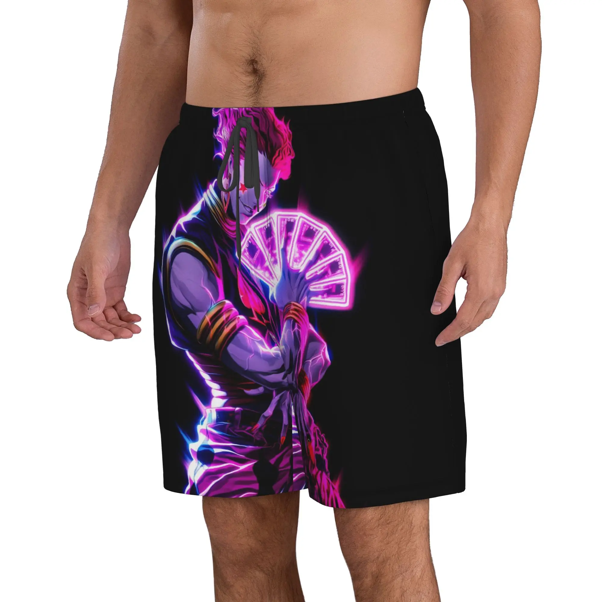 Neon Colorful Hunter X Hunter Anime Trunks Beach Board Shorts Casual Quick Dry Swimming Summer Men Pants
