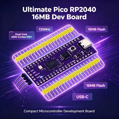 Ultimate Pico RP2040 128Mbit 16MB Microcontroller, RP2040 Dual-Core, USB-C