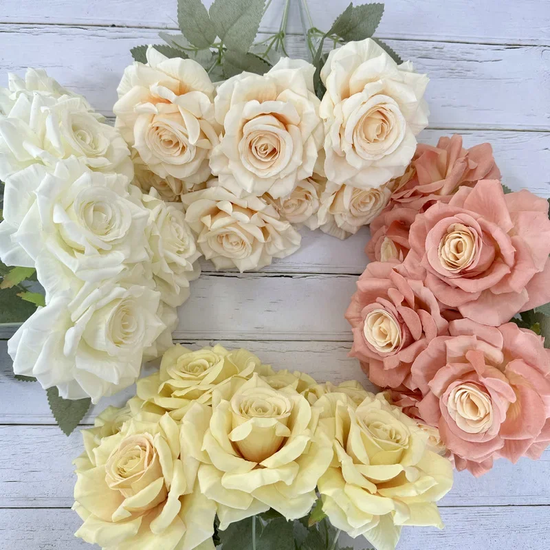 

Simulation 7-heads Roses Bouquet Silk European Fake Flowers Home Decorative Purple Rose Artificial Flower Living Room Decoration