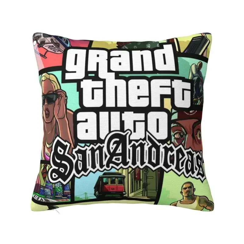 Grand Theft Auto San Andreas Pillow Cover Home Decor GTA Video Game Cushions Throw Pillow for Car Double-sided Printing