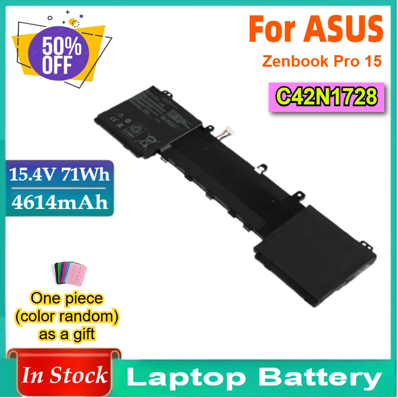 

15.4V 71Wh C42N1728 Laptop Battery for ASUS Zenbook Pro 15 UX550GE UX550GEX UX550GD UX550GDX UX580G UX580GD UX580GDX UX580GE